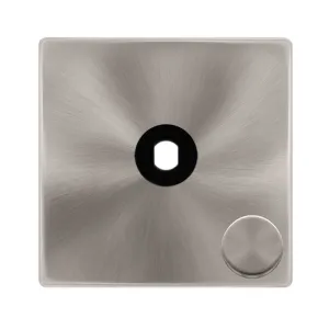 1 GANG UNFURNISHED DIMMER PLATE & KNOBS - BRUSHED