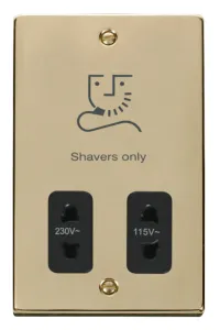 Dual Voltage Shaver Socket Outlet 115/230V - Black