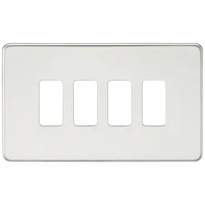 Screwless 4G grid faceplate - polished chrome