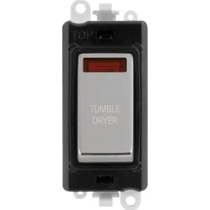 20AX Double Pole Switch With Neon Module - Black -