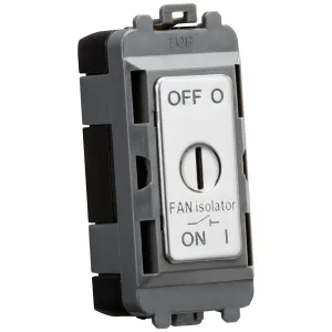10A Fan Isolator Key Switch Module - Polished Chro