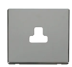 2A Round Pin Socket Outlet Cover Plate - Chrome