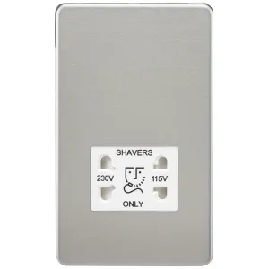 115V/230V Dual Voltage Shaver Socket - Brushed Chr