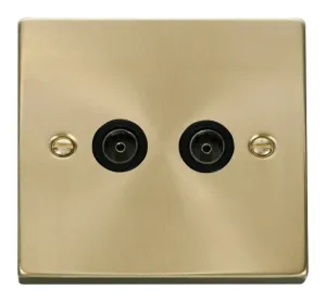 Twin Coaxial Socket Outlet - Black