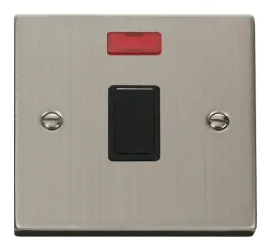 20A 1 Gang DP Switch + Neon - Black