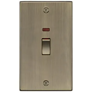 45A DP switch with neon (2G size) - Antique Brass