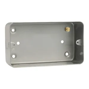 Metal Clad 2 Gang Mounting Box (50mm Deep)