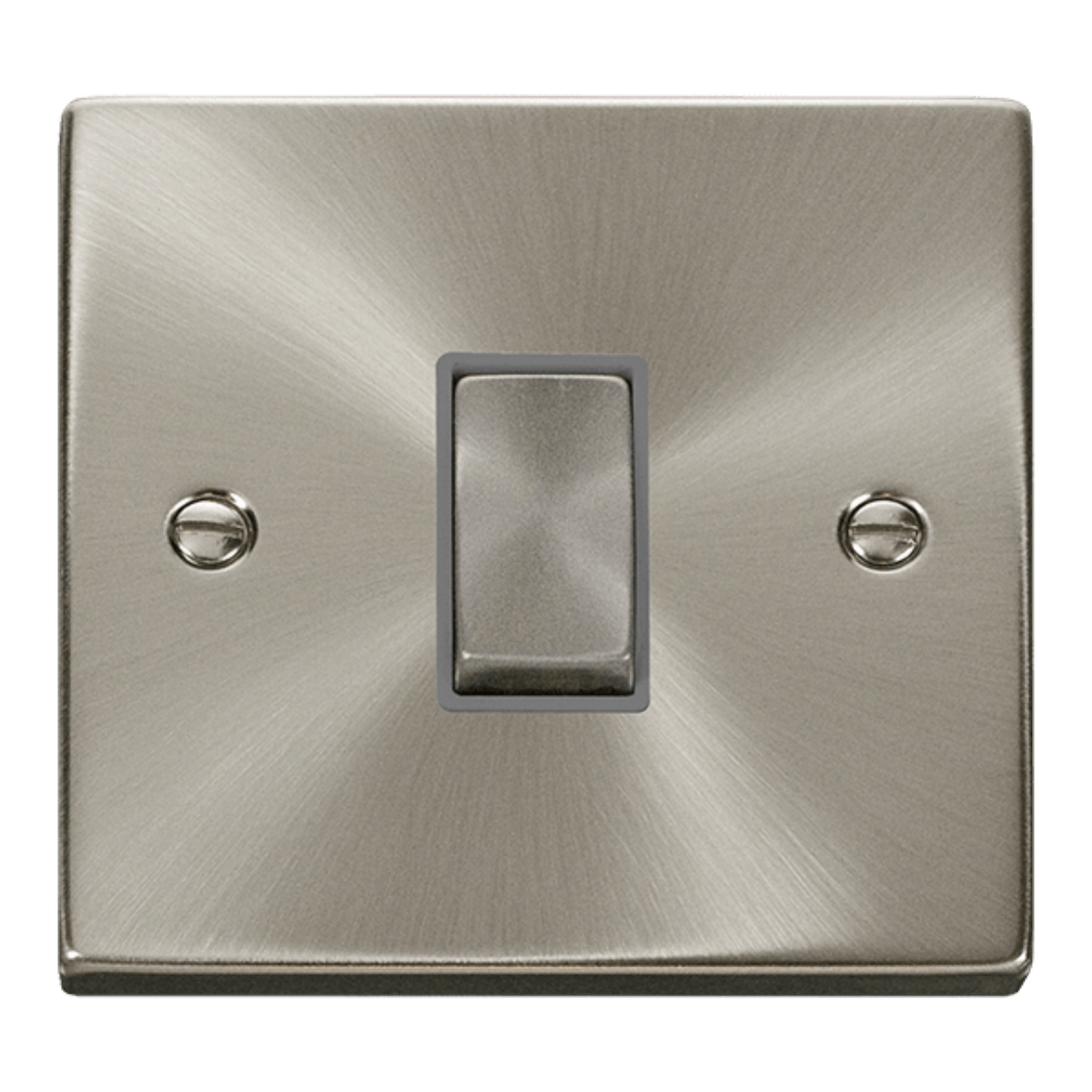 Plate Switch, 1 Gang 2 Way, Grey Insert Victorian