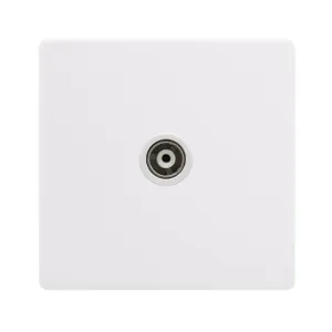 SINGLE ISOLATED COAXIAL OUTLET - POLAR WHITE COVER