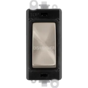 20AX Double Pole Switch Module - Black - Brushed S