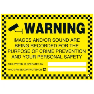 ESP CCTV Large External Yellow Warning Sign