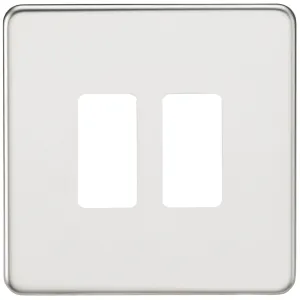 Screwless 2G grid faceplate - polished chrome