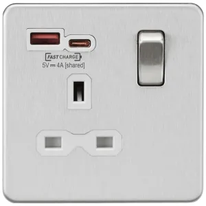 13A 1G SP Switched Socket with Dual USB A+C 12V DC
