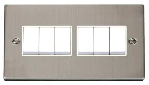 6 Gang 2 Way 10AX Switch - White