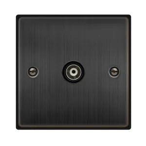 SINGLE ISOLATED COAXIAL OUTLET - MATT BRONZE - BLA