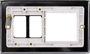 Frontplate, 2 Gang Hotel Accessory, c/w Twin New Media Aperture