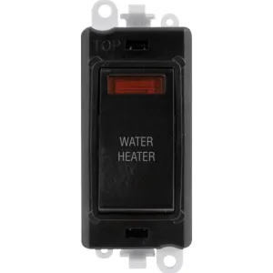 20AX Double Pole Switch With Neon Module - Black -