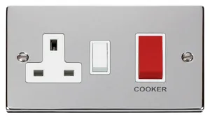 Deco - 50A Cooker Control Unit - Red/White Rockers