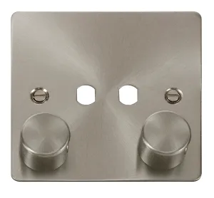 2 Gang Single Dimmer Plate & Knobs