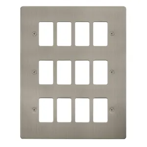12 Gang GridPro Frontplate - Stainless Steel