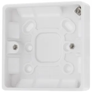 WHITE NEXUS MOULDED 1 GANG PATRESS WITH EARTH 19MM