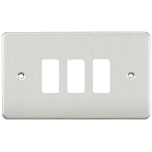 Flat plate 3G grid faceplate - brushed chrome
