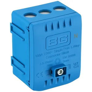 100A 5W CONNECTOR BLOCK N BLUE