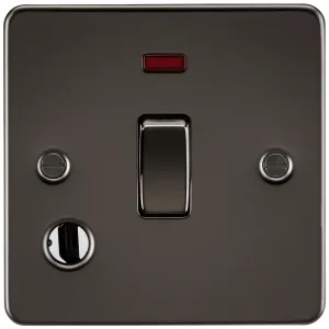 20A 1G DP Switch with Neon & Flex Outlet - Gunmeta