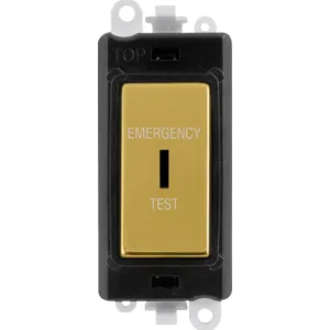 20AX Double Pole Keyswitch 'Emergency Test' - Blac