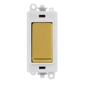 20AX 2 Way Switch Module - White - Polished Brass