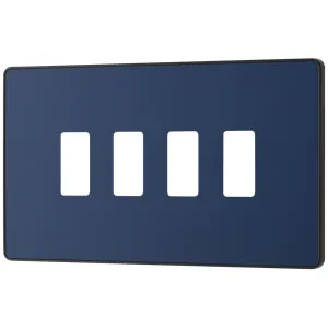 GRID FRONT PLATE - PCD EVOLVE - MATT BLUE - 4 GANG