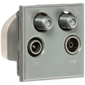 Quadplexed SAT1/SAT2/TV/FM DAB Outlet Module 50 x