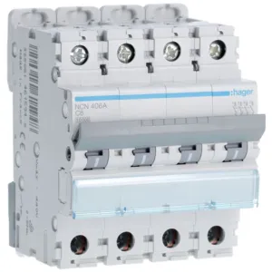 MCB 4P 10kA/15kA C-6A 4M