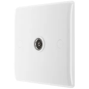 WHITE NEXUS MOULDED SINGLE ISOLATED SOCKET FOR TV