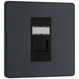EVOLVE MATT GREY (BLACK) SINGLE RJ45 TELEPHONE SOC