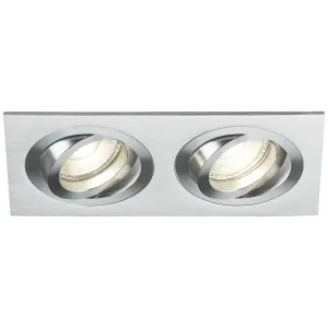 Ambar Twin Tilt Square Downlight Brushed Chrome