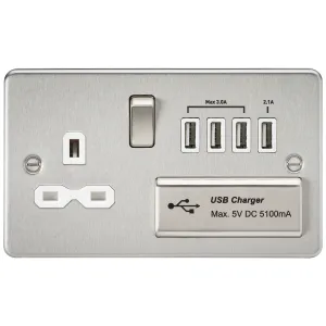 13A Switched Socket with Quad USB-A (5V DC 5.1A sh