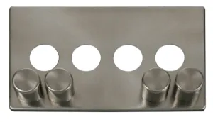 4 Gang Dimmer Switch Cover Plate - Brushed Stainle