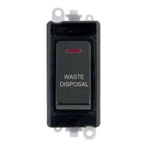 20AX Double Pole Switch With LED Module - Black -