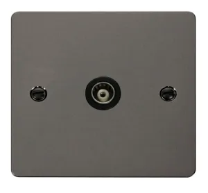 1 Gang Isolated Coaxial Socket  - Black