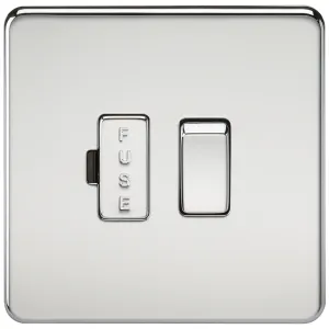 13A Switched Fused Spur Unit - Polished Chrome