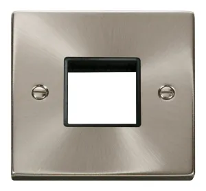 1 Gang Plate Twin Aperture - Black
