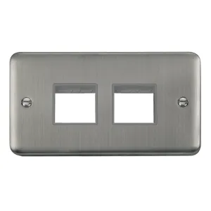 2 Gang MiniGrid- Unfurnished Plate - 2 x 2 Apertur