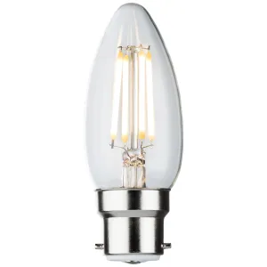 230V 4W LED BC Clear Candle Filament Lamp 2700K Di