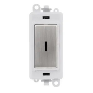 20AX Double Pole Keyswitch Module - White - Stainl