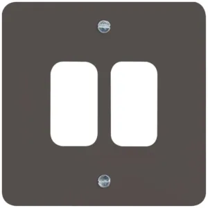 2 Gang Grid Plate Grey