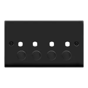 VP MB 4 GANG DOUBLE DIMMER PLATE & KNOBS