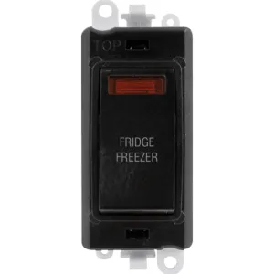 20AX Double Pole Switch With Neon Module - Black -