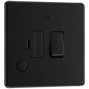 SCREWLESS FLATPLATE MATT BLACK SWITCHED 13A FUSED