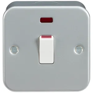 Metal Clad 20A 1G DP Switch with Neon - Powder-coa